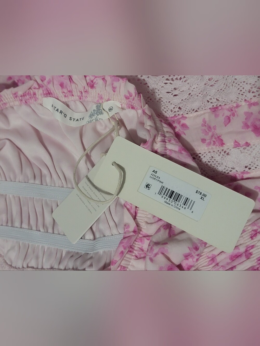 Altard State Pink Floral Alora Halter Romper XL NWT - Picture 3 of 4